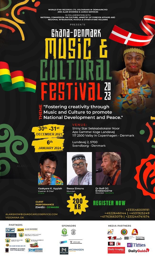 Kaakyire Kwame Appiah, Bessa Simons and Dr Rolf OG Eminencerne storms Ghana-Denmark Music & Cultural Festival in Denmark
